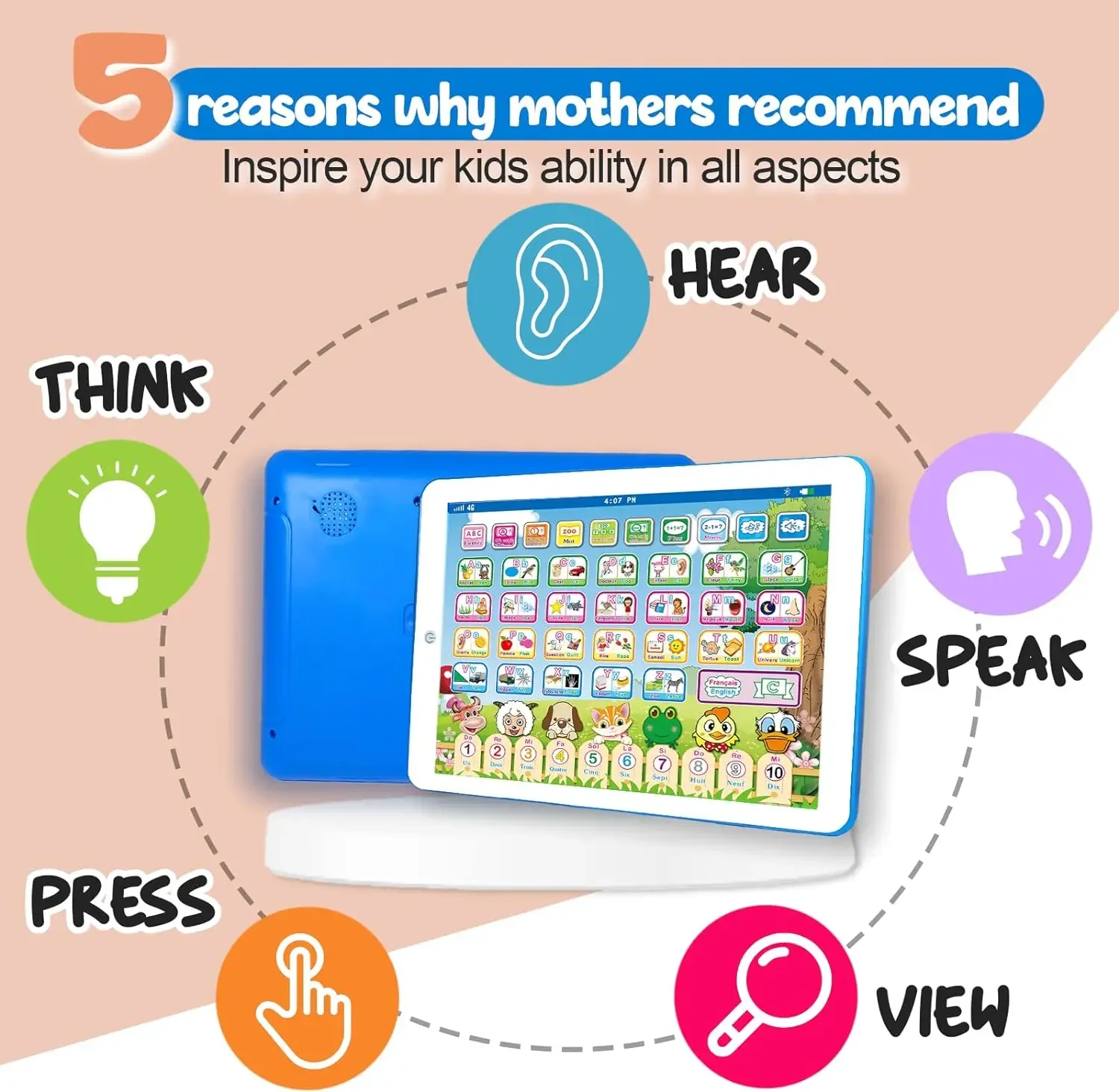 Обучающий планшет с французски – обзор и цена Kids Education Tablet